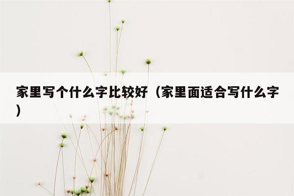 家里写个什么字比较好（家里面适合写什么字）