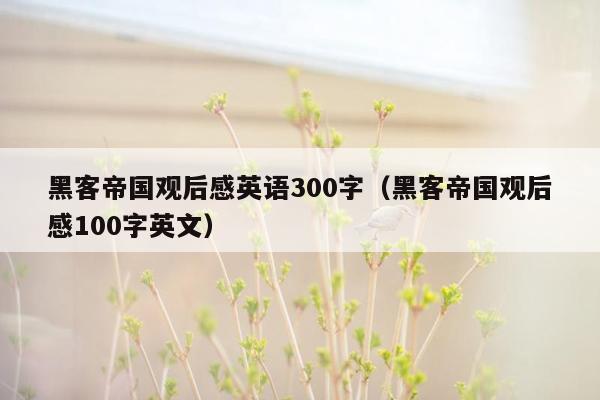 黑客帝国观后感英语300字（黑客帝国观后感100字英文）