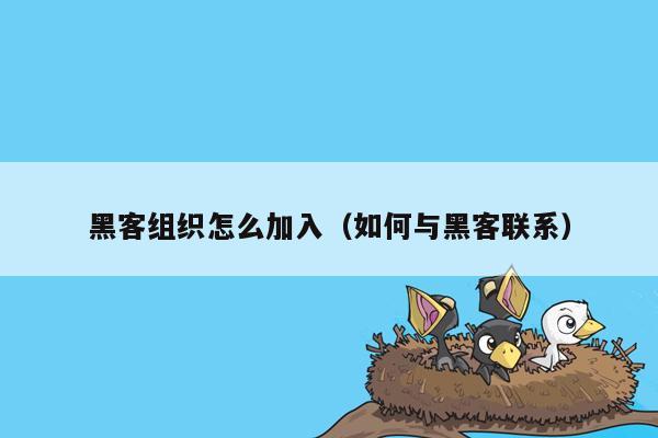 黑客组织怎么加入（如何与黑客联系）