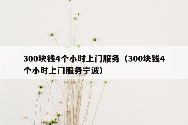 300块钱4个小时上门服务（300块钱4个小时上门服务宁波）