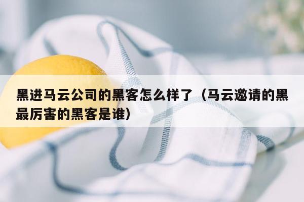 黑进马云公司的黑客怎么样了（马云邀请的黑最厉害的黑客是谁）