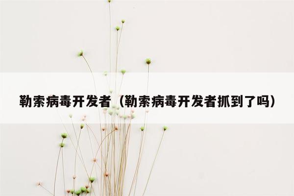 勒索病毒开发者（勒索病毒开发者抓到了吗）