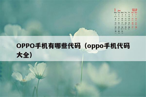 OPPO手机有哪些代码（oppo手机代码大全）