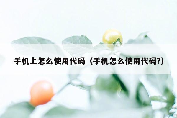 手机上怎么使用代码（手机怎么使用代码?）