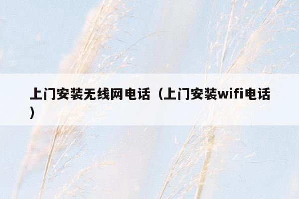 上门安装无线网电话（上门安装wifi电话）