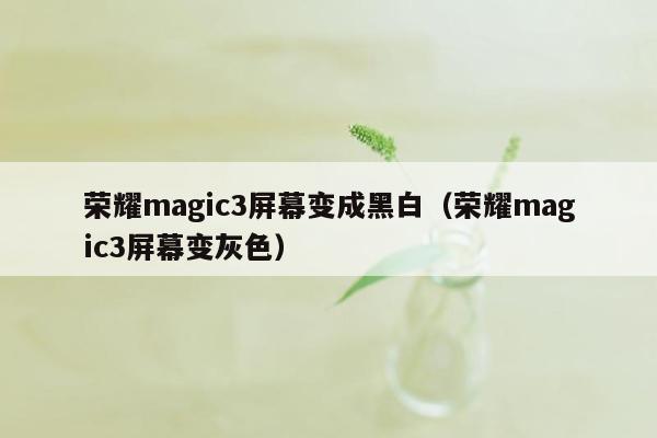 荣耀magic3屏幕变成黑白（荣耀magic3屏幕变灰色）