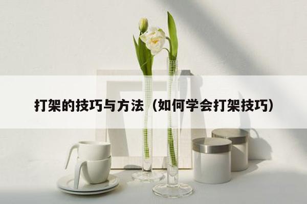 打架的技巧与方法（如何学会打架技巧）