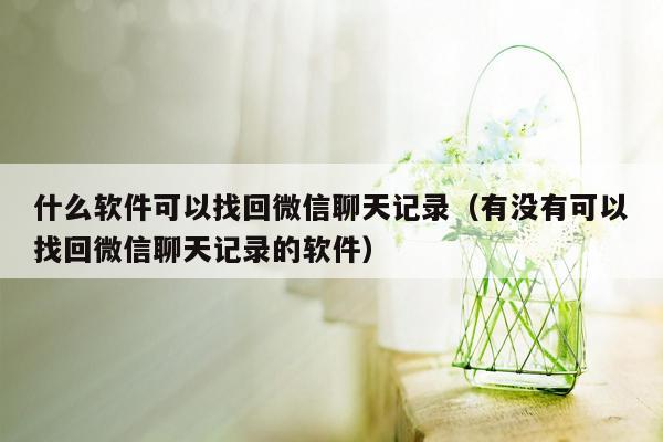 什么软件可以找回微信聊天记录（有没有可以找回微信聊天记录的软件）