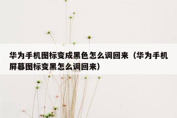 华为手机图标变成黑色怎么调回来（华为手机屏幕图标变黑怎么调回来）