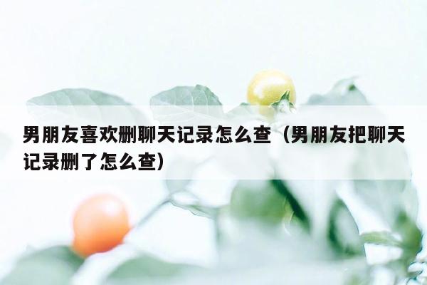 男朋友喜欢删聊天记录怎么查（男朋友把聊天记录删了怎么查）