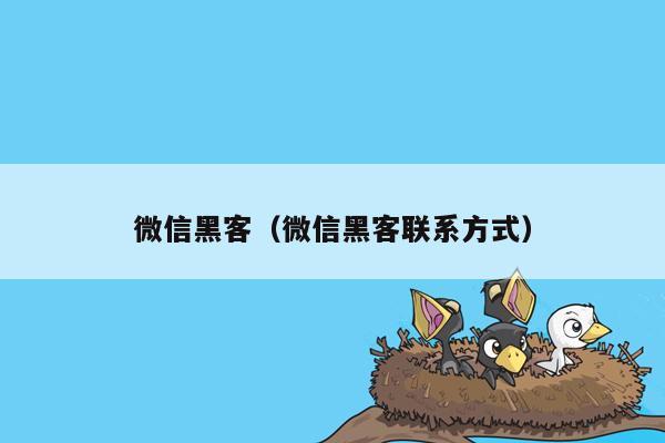 微信黑客（微信黑客联系方式）