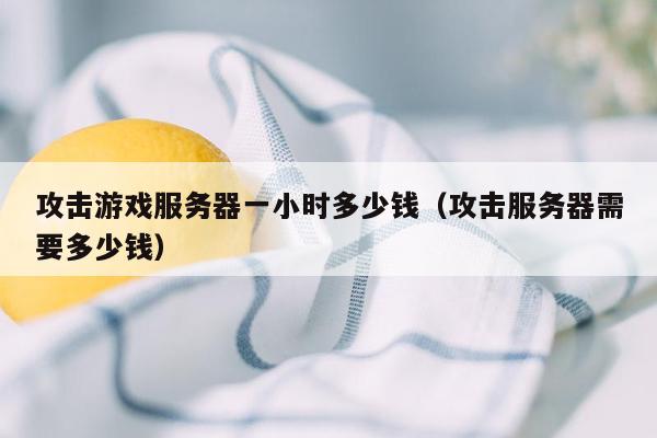 攻击游戏服务器一小时多少钱（攻击服务器需要多少钱）