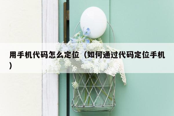 用手机代码怎么定位（如何通过代码定位手机）