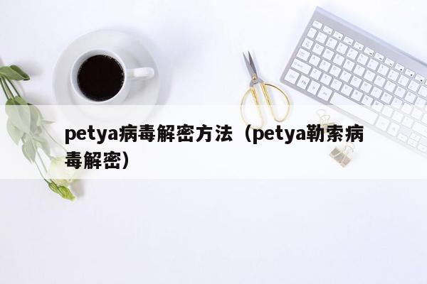 petya病毒解密方法（petya勒索病毒解密）