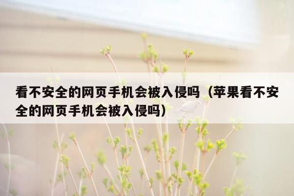 看不安全的网页手机会被入侵吗（苹果看不安全的网页手机会被入侵吗）