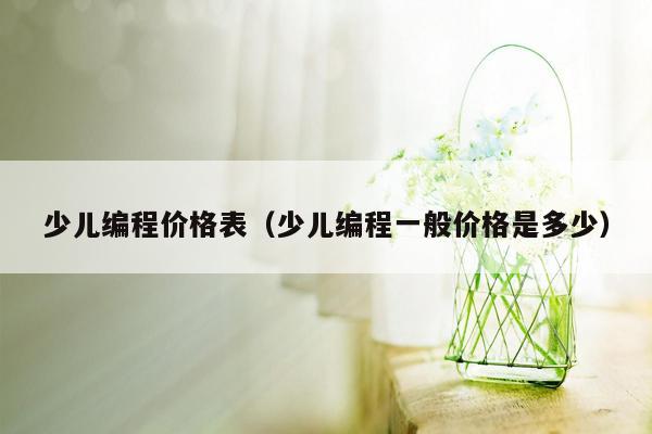 少儿编程价格表（少儿编程一般价格是多少）