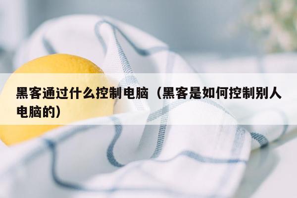 黑客通过什么控制电脑（黑客是如何控制别人电脑的）