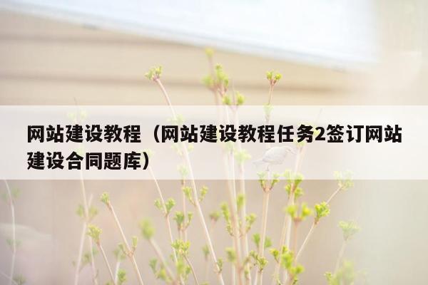 网站建设教程（网站建设教程任务2签订网站建设合同题库）