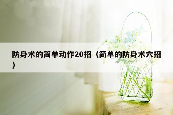 防身术的简单动作20招（简单的防身术六招）