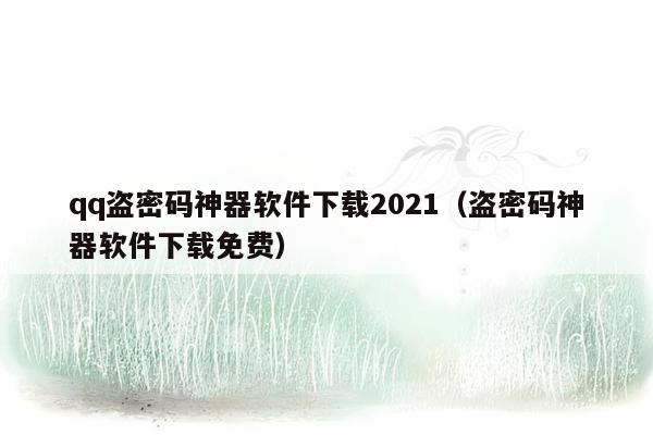 qq盗密码神器软件下载2021（盗密码神器软件下载免费）