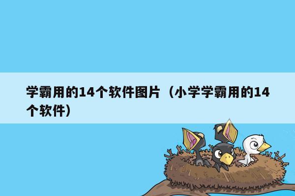 学霸用的14个软件图片（小学学霸用的14个软件）