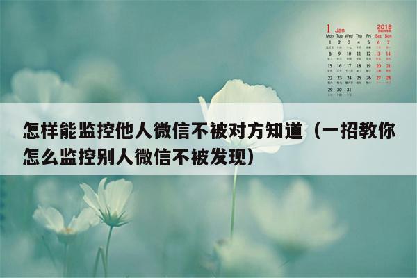 怎样能监控他人微信不被对方知道（一招教你怎么监控别人微信不被发现）