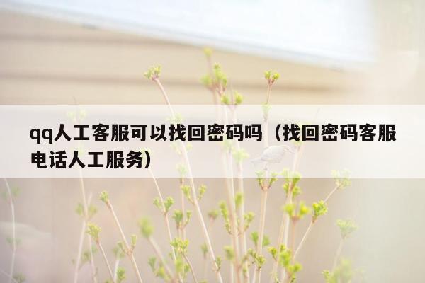 qq人工客服可以找回密码吗（找回密码客服电话人工服务）