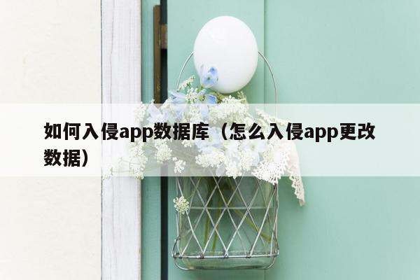 如何入侵app数据库（怎么入侵app更改数据）