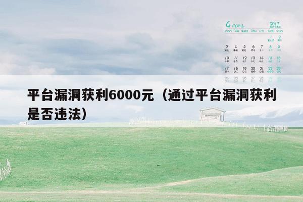 平台漏洞获利6000元（通过平台漏洞获利是否违法）