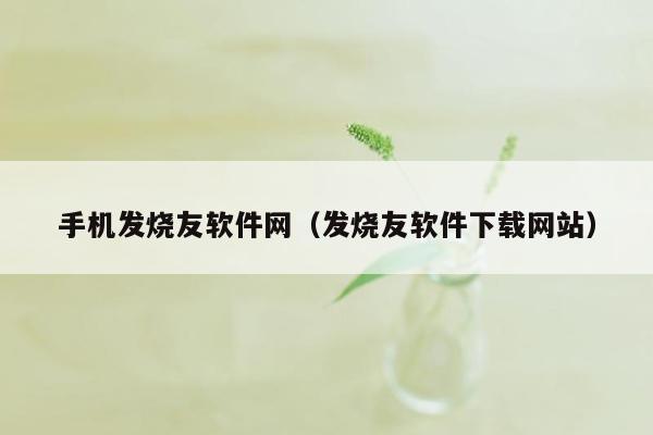 手机发烧友软件网（发烧友软件下载网站）