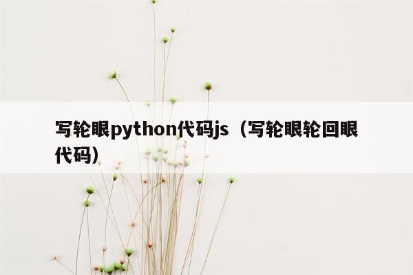 写轮眼python代码js（写轮眼轮回眼代码）