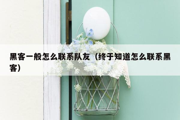 黑客一般怎么联系队友（终于知道怎么联系黑客）