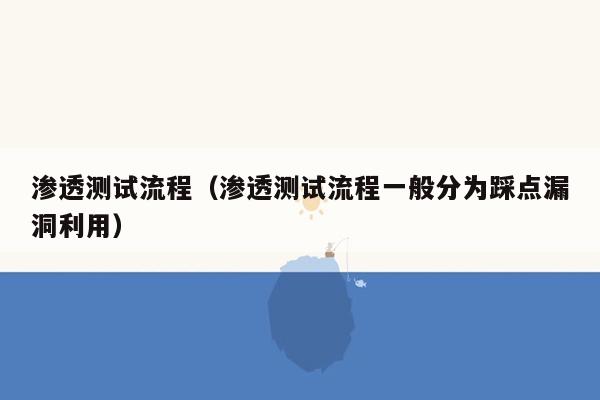 渗透测试流程（渗透测试流程一般分为踩点漏洞利用）