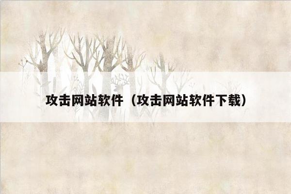 攻击网站软件（攻击网站软件下载）