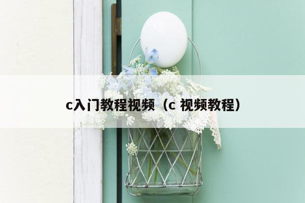 c入门教程视频（c 视频教程）