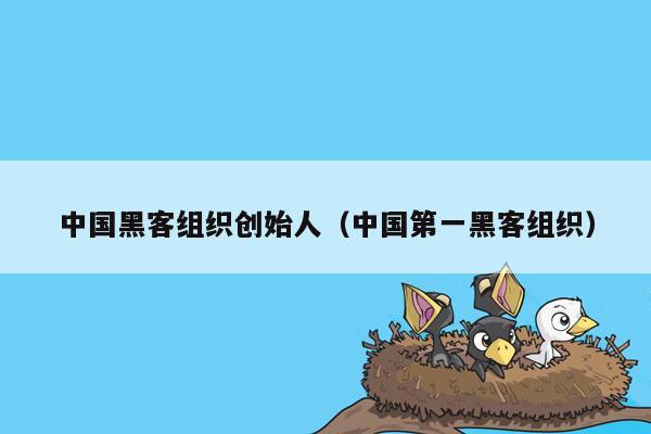 中国黑客组织创始人（中国第一黑客组织）