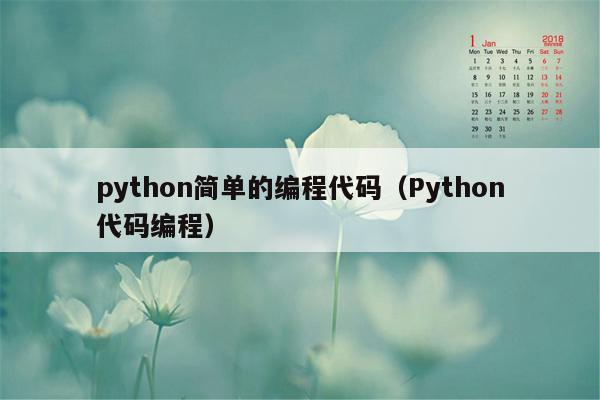 python简单的编程代码（Python代码编程）