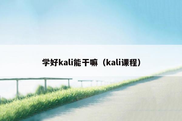 学好kali能干嘛（kali课程）