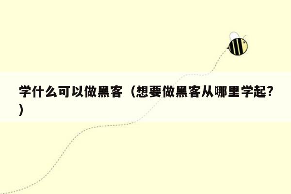 学什么可以做黑客（想要做黑客从哪里学起?）