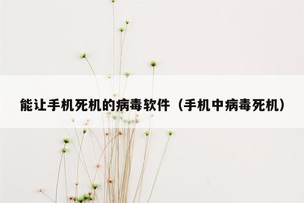 能让手机死机的病毒软件（手机中病毒死机）