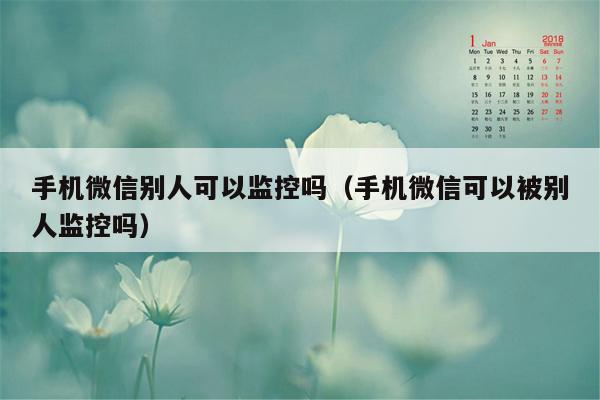 手机微信别人可以监控吗（手机微信可以被别人监控吗）