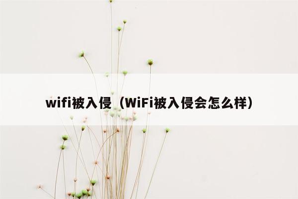 wifi被入侵（WiFi被入侵会怎么样）