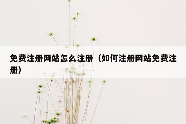 免费注册网站怎么注册（如何注册网站免费注册）