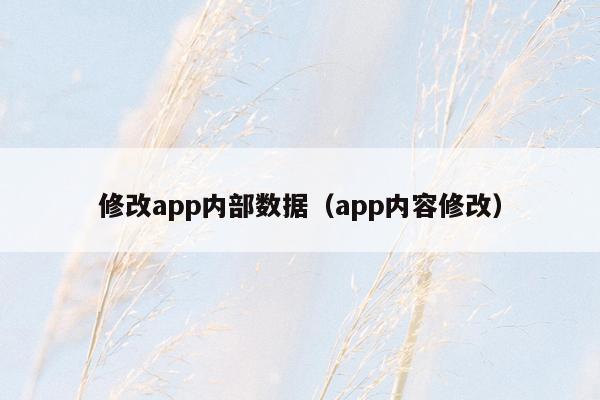 修改app内部数据（app内容修改）