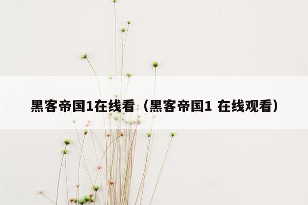 黑客帝国1在线看（黑客帝国1 在线观看）