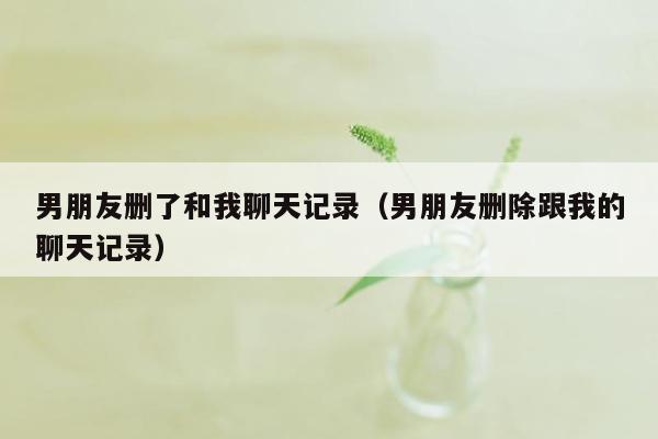 男朋友删了和我聊天记录（男朋友删除跟我的聊天记录）