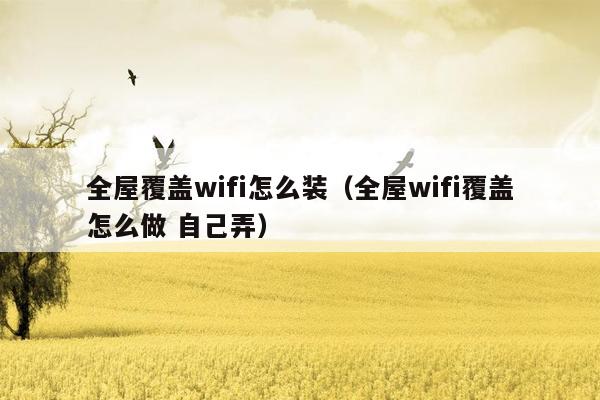 全屋覆盖wifi怎么装（全屋wifi覆盖怎么做 自己弄）