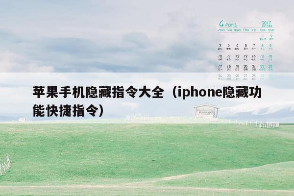 苹果手机隐藏指令大全（iphone隐藏功能快捷指令）