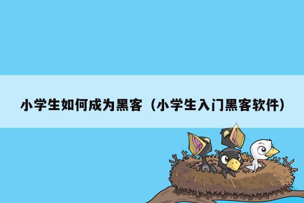 小学生如何成为黑客（小学生入门黑客软件）