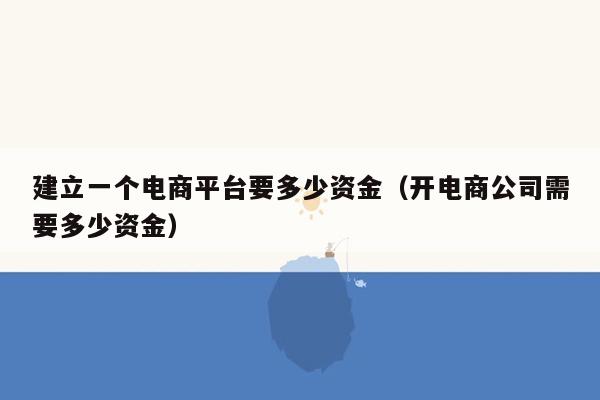 建立一个电商平台要多少资金（开电商公司需要多少资金）